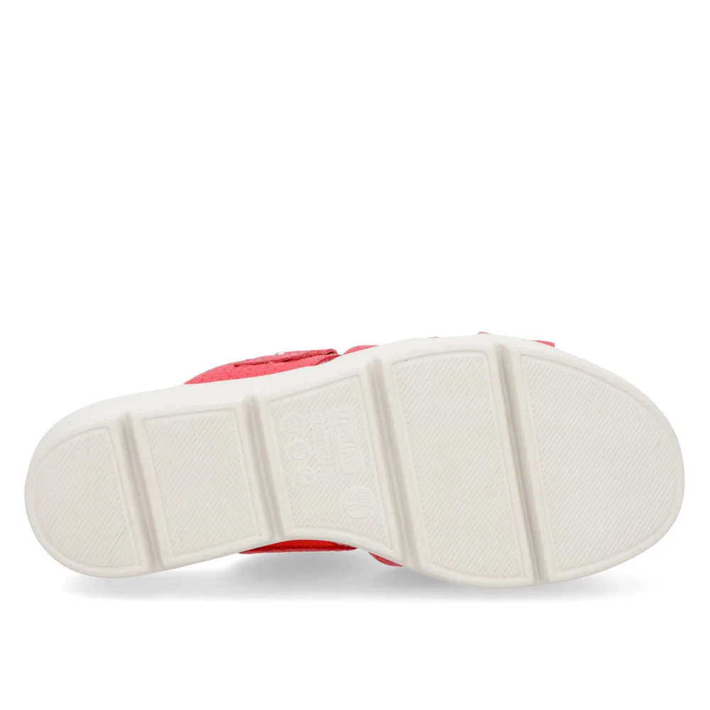 Tamanco Salto Plataforma Couro Textura Vermelho Vermelho 5