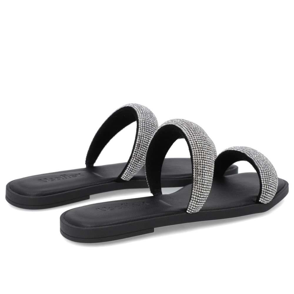 Rasteira Preta Strass Preto 3