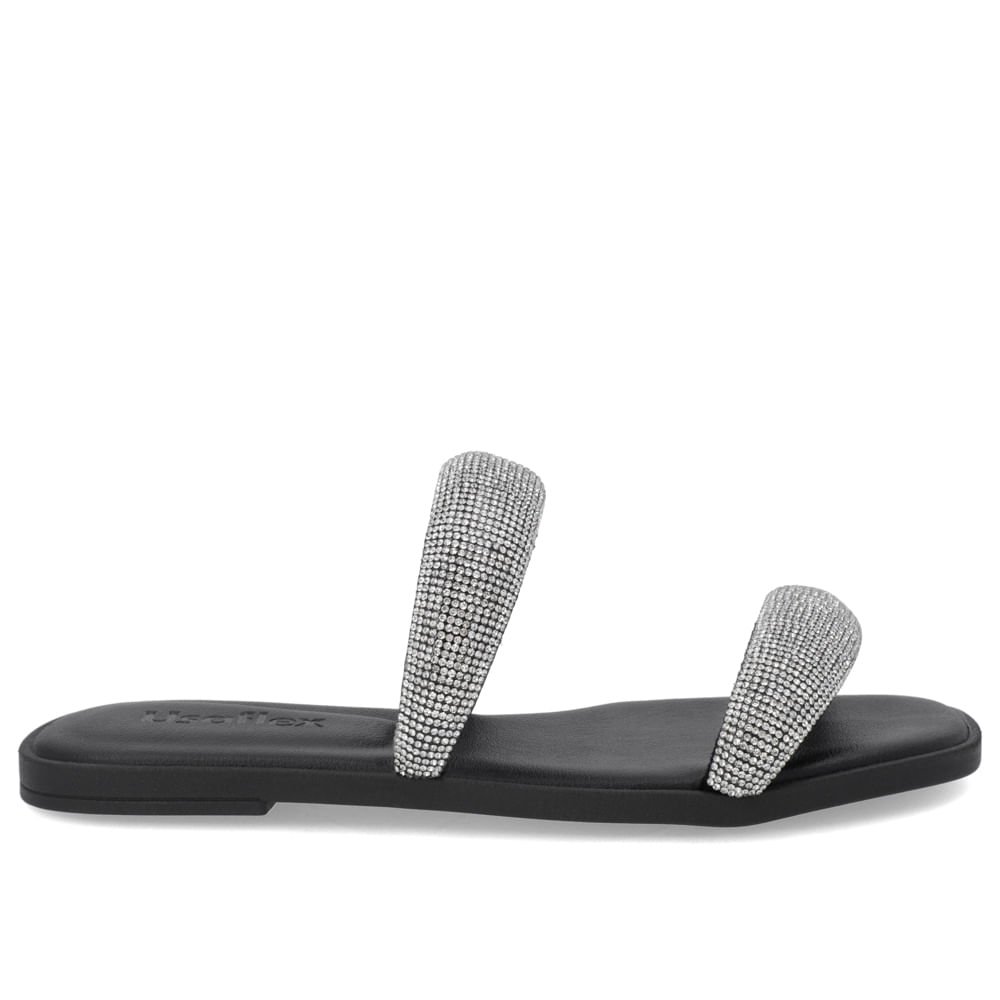 Rasteira Preta Strass Preto 1