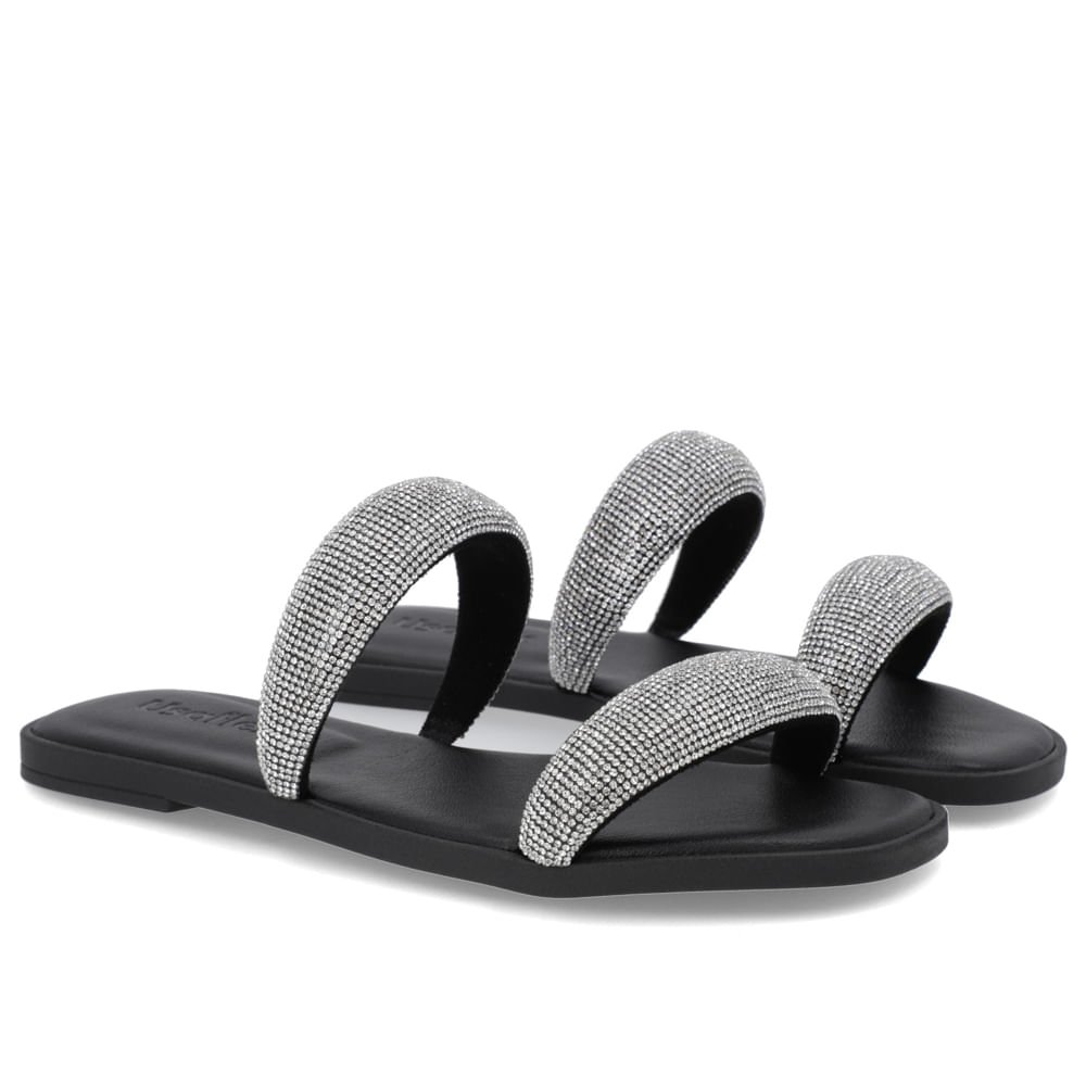 Rasteira Preta Strass Preto 2