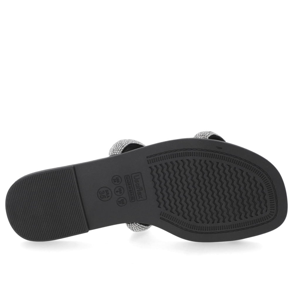 Rasteira Preta Strass Preto 5