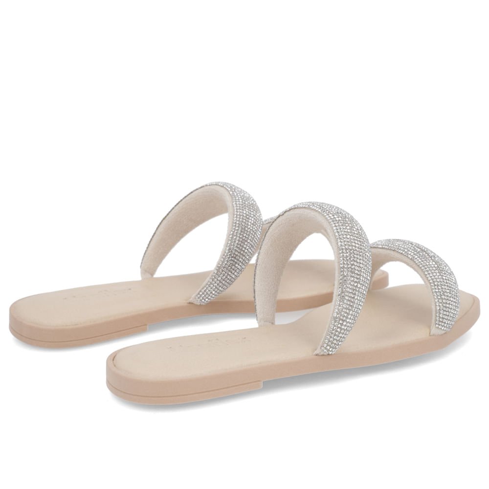 Rasteira Bege Strass Bege 2