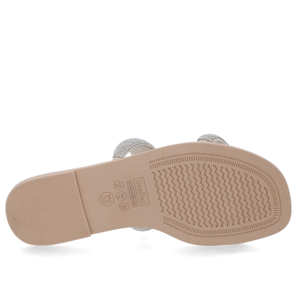 Rasteira Bege Strass Bege 5