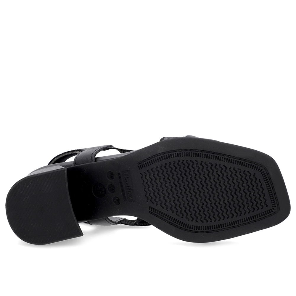 Sandália Salto Bloco Elástico Preta Preto 5