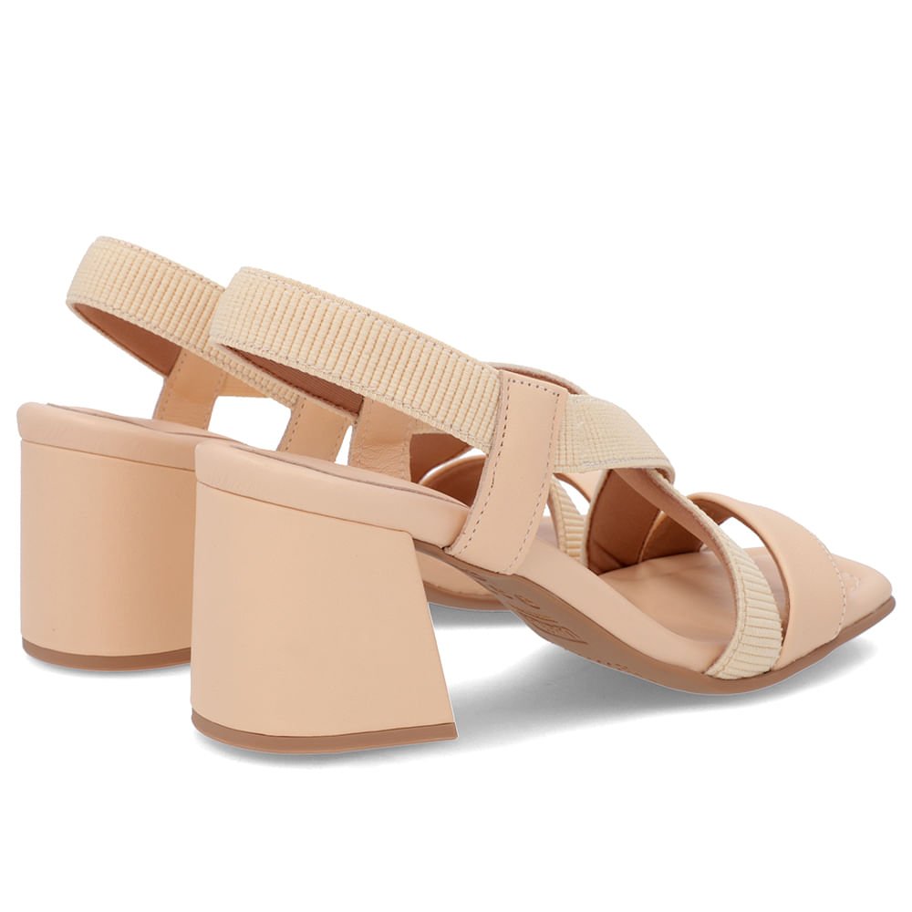 Sandália Salto Bloco Elástico Laranja Laranja 3