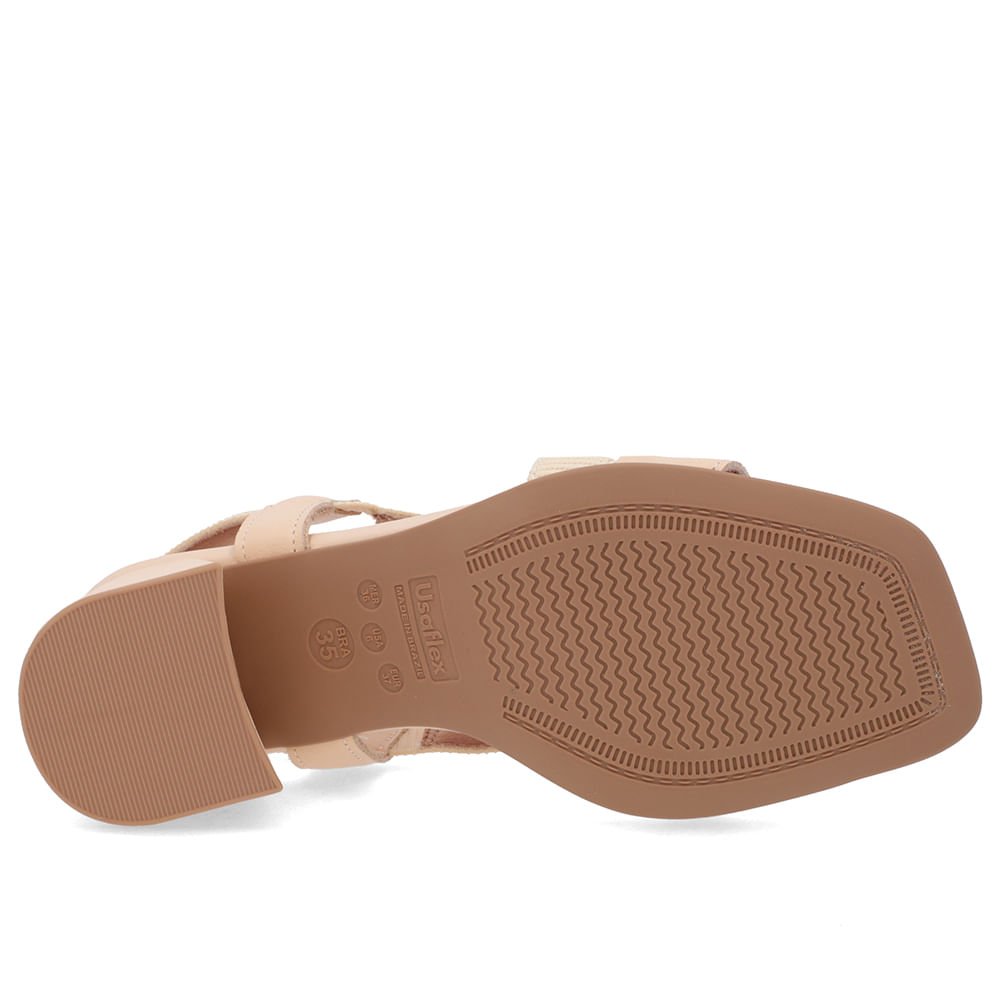 Sandália Salto Bloco Elástico Laranja Laranja 5