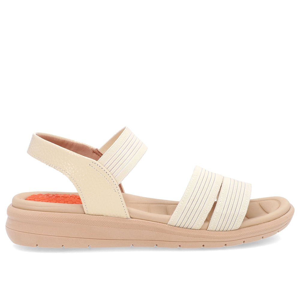 Sandália Plataforma Elástico Bege Bege 1