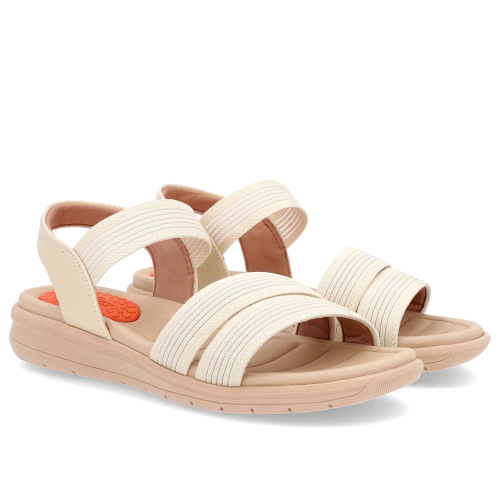 Sandália Plataforma Elástico Bege Bege 2