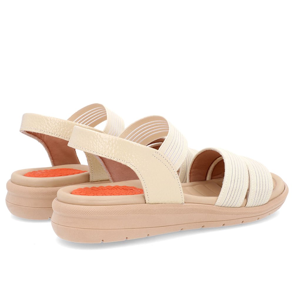 Sandália Plataforma Elástico Bege Bege 3
