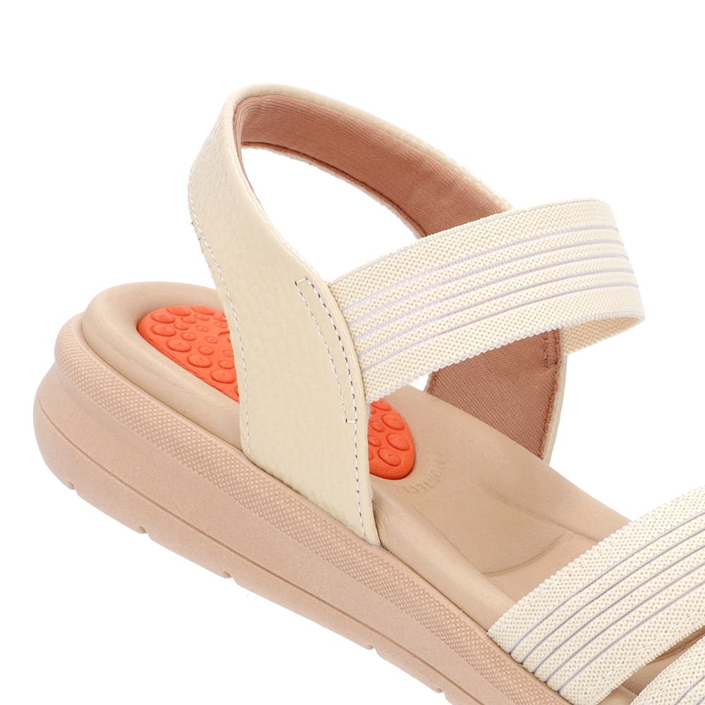 Sandália Plataforma Elástico Bege Bege 4