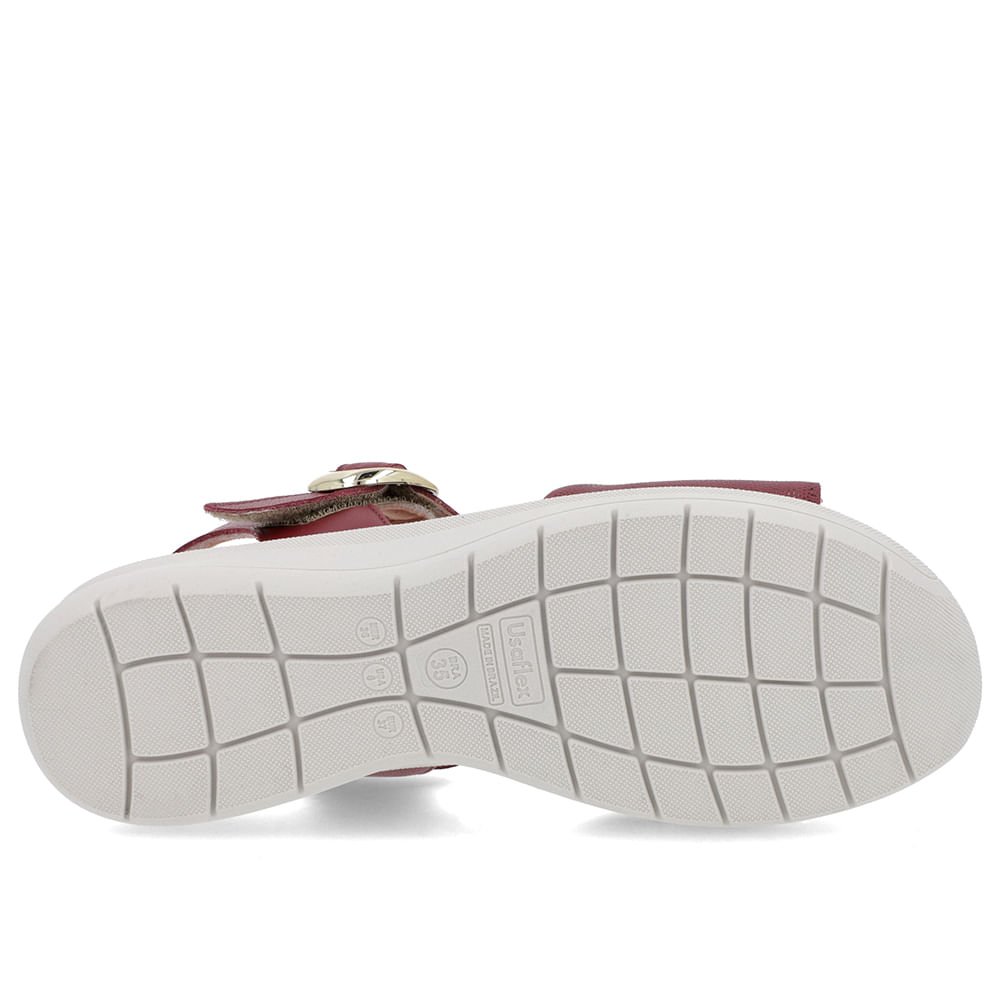 Sandália Plataforma Couro Vermelha Bordô 5