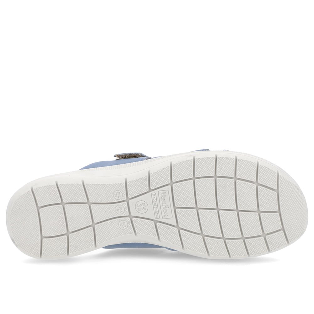 Slide Azul Plataforma Couro Detalhe Fivela Azul 5