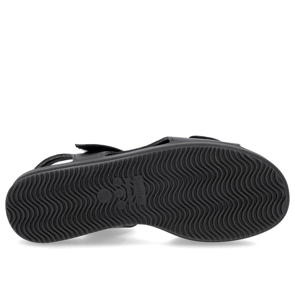 Sandália Plataforma Couro Preta Fecho-Flex Preto 5