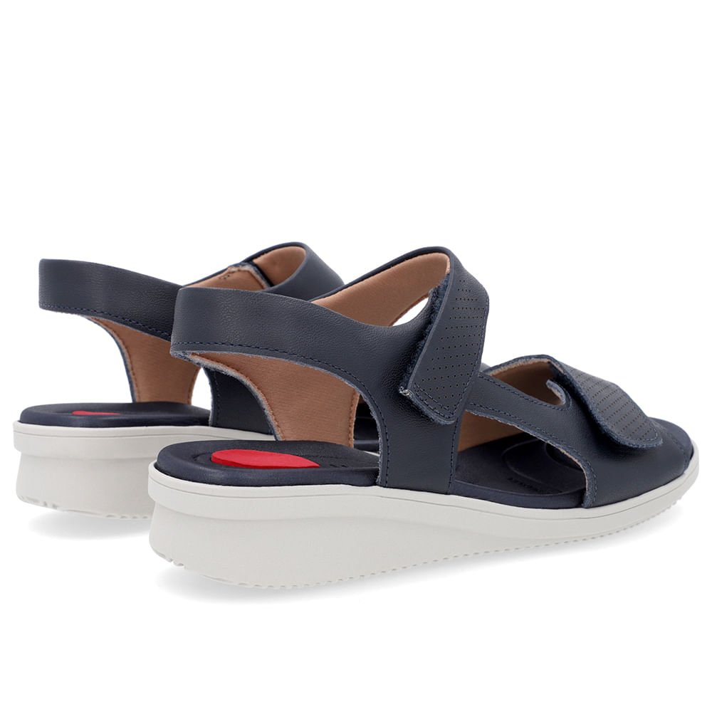 Sandália Plataforma Couro Azul Fecho-Flex Azul 3