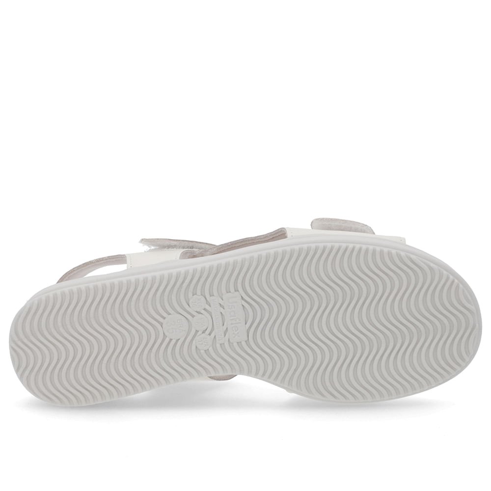 Sandália Plataforma Couro Off-White Fecho-Flex Branco 5