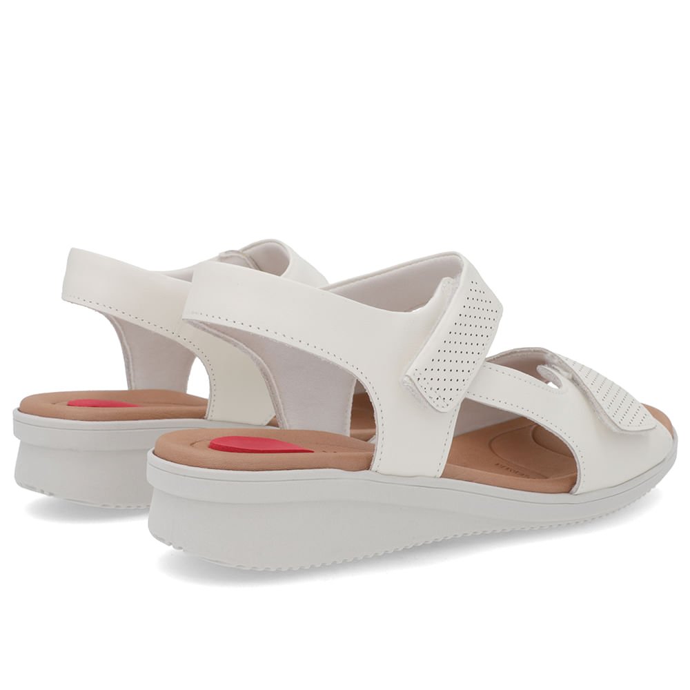 Sandália Plataforma Couro Off-White Fecho-Flex Branco 3