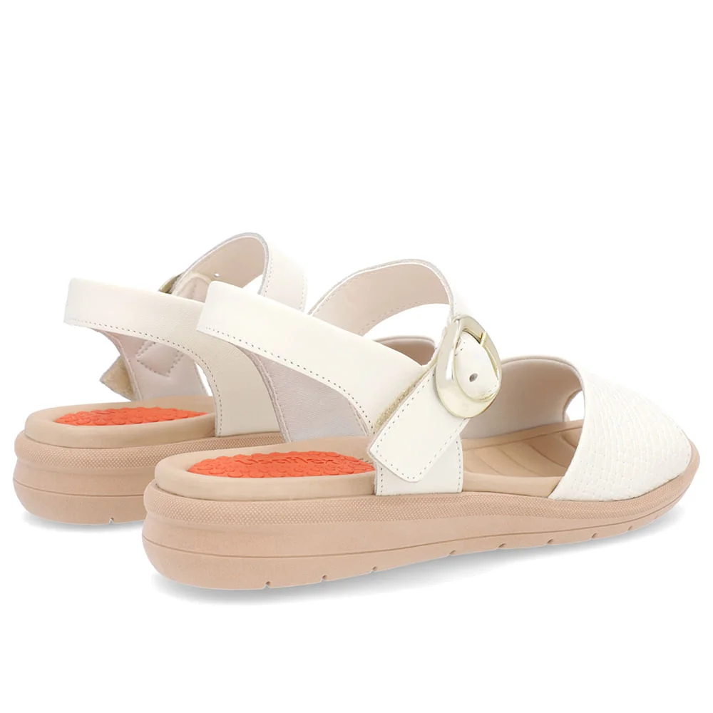 Sandália Plataforma Couro Off-White Branco 3