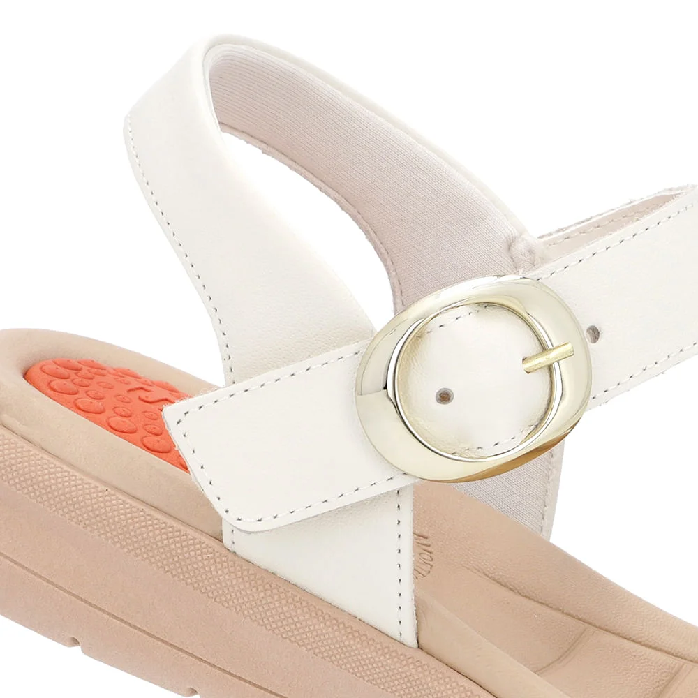 Sandália Plataforma Couro Off-White Branco 4