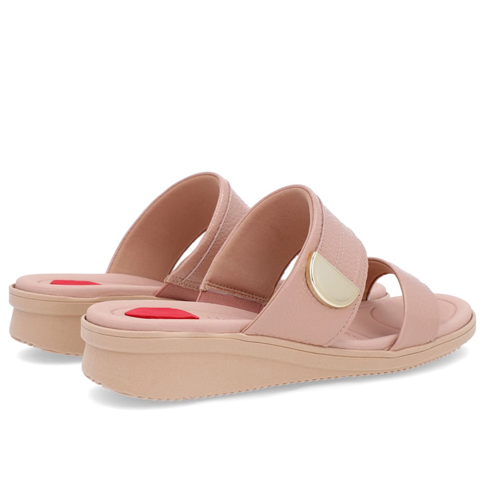 Slide Rosa Plataforma Couro Detalhe Rosa 3