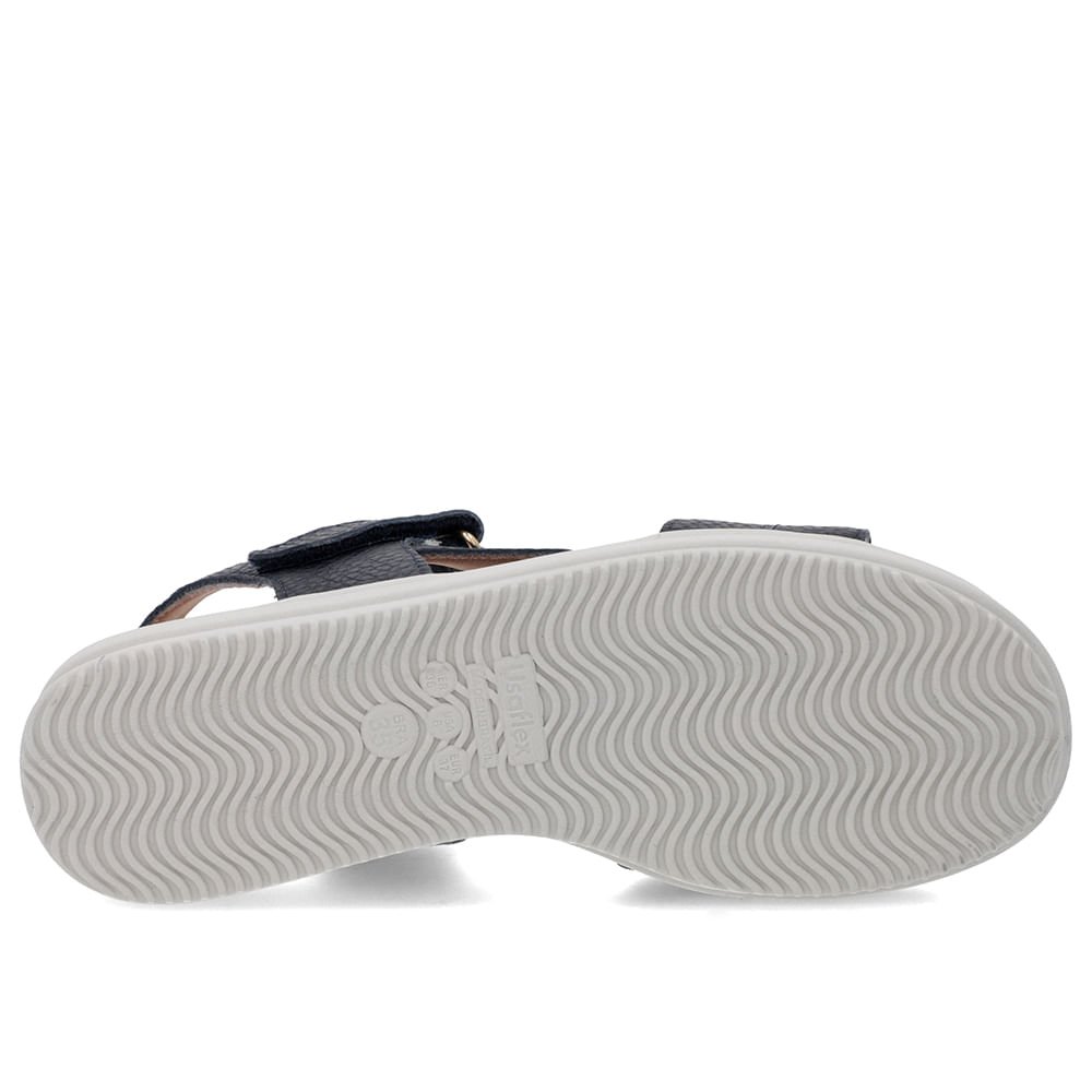 Sandália Plataforma Couro Azul Costura Enfeite Azul 5