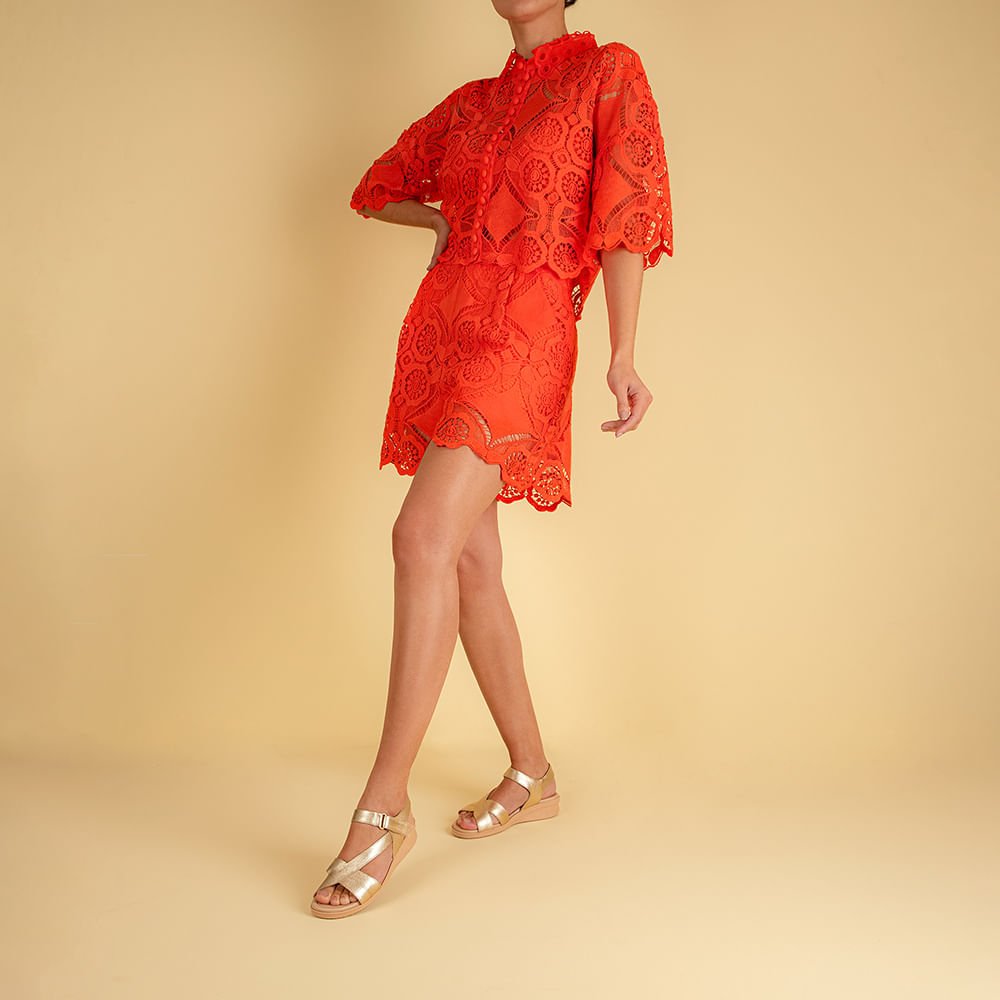 Sandália Plataforma Couro Ouro Costura Enfeite Dourado 4