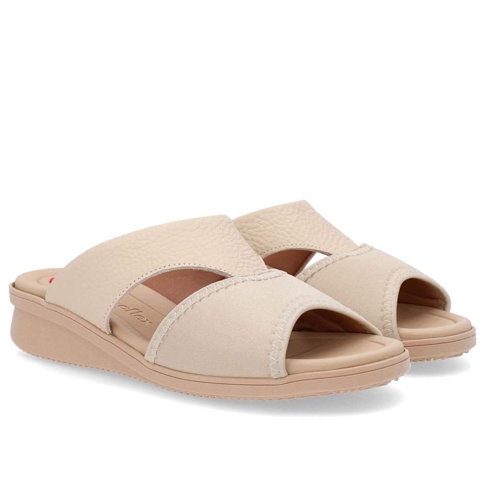 Slide Bege Plataforma Elastano Bege 2