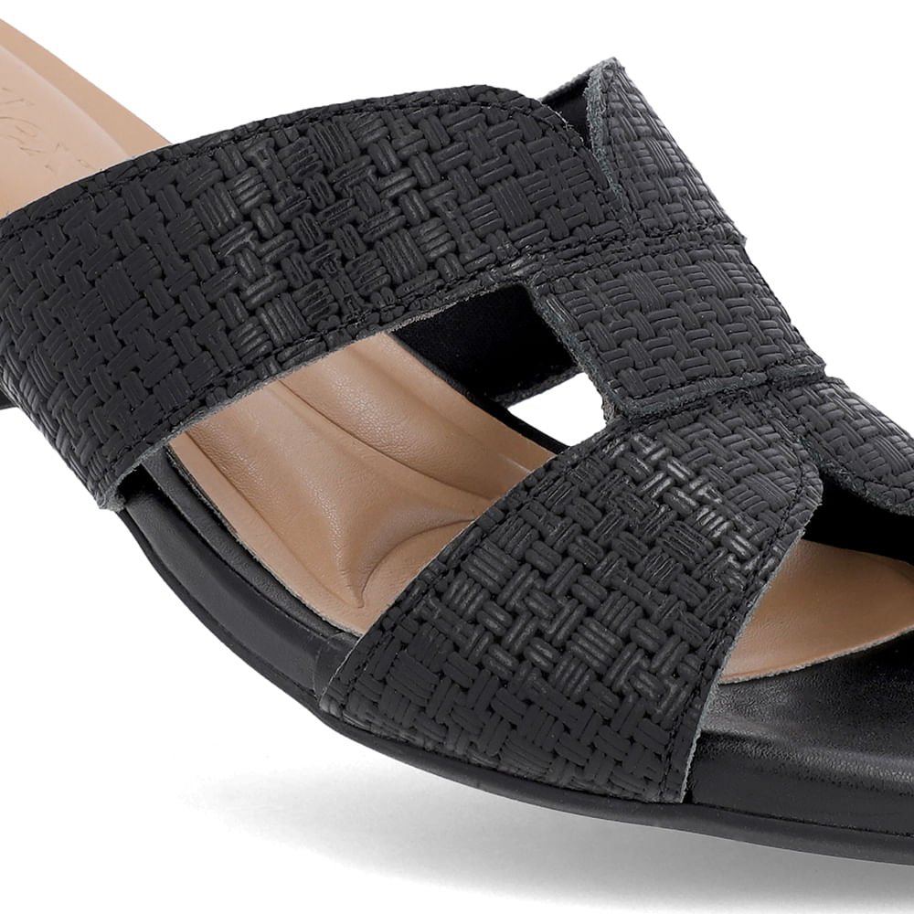 Tamanco Salto Bloco Couro Preto Preto 4