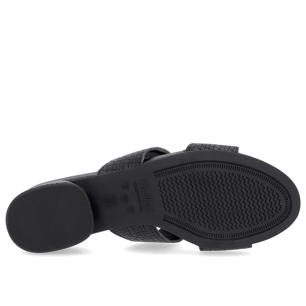 Tamanco Salto Bloco Couro Preto Preto 5