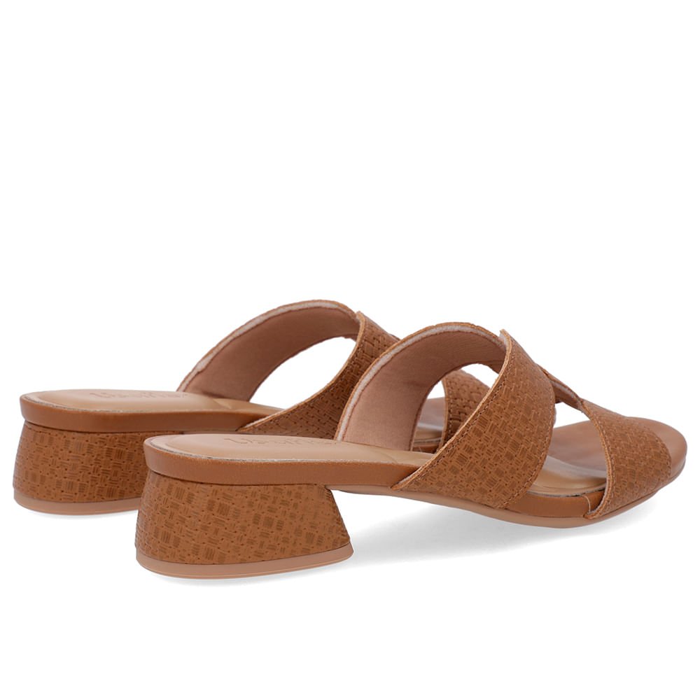 Tamanco Salto Bloco Couro Marrom Marrom 3