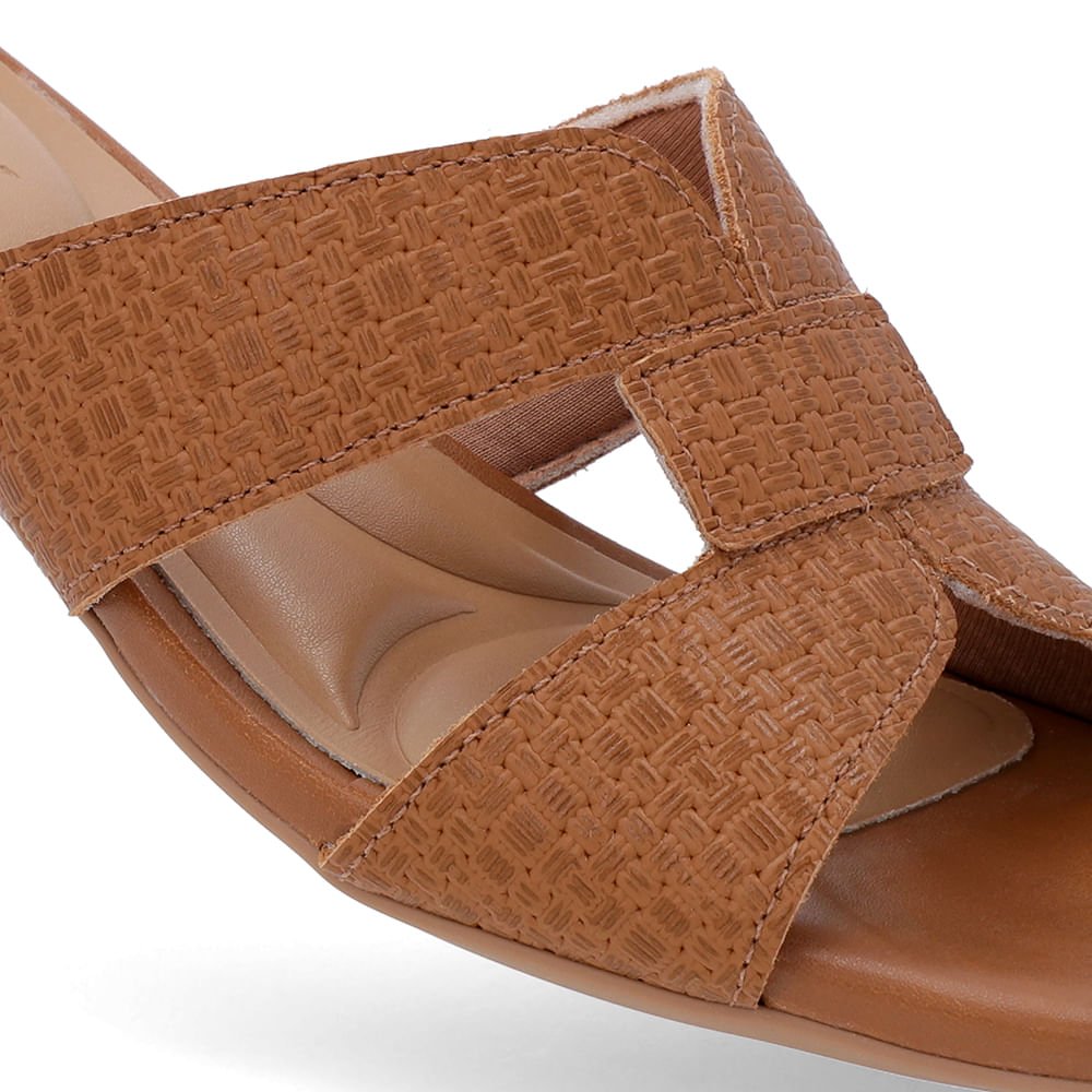 Tamanco Salto Bloco Couro Marrom Marrom 4