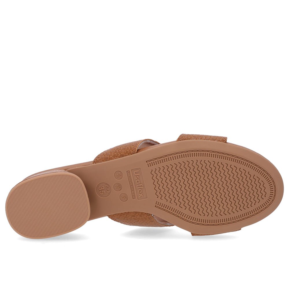 Tamanco Salto Bloco Couro Marrom Marrom 5