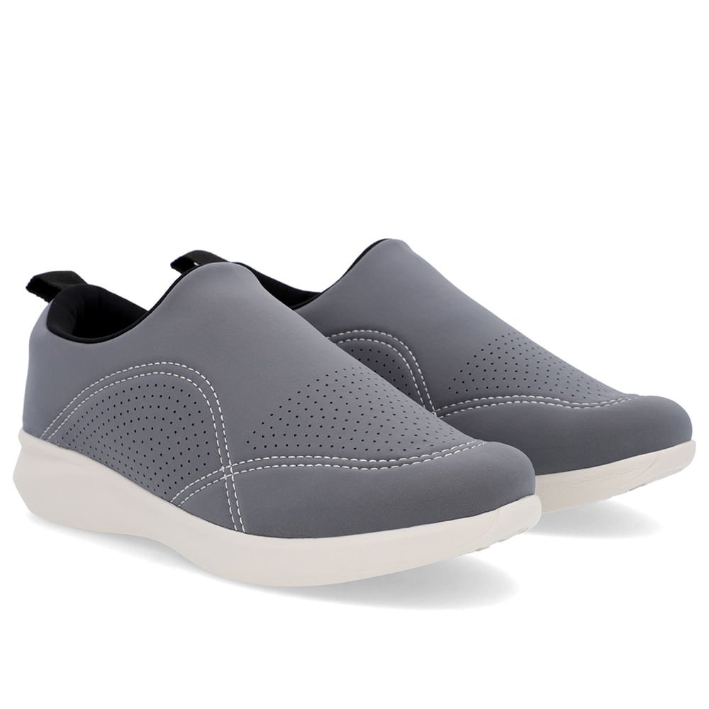 Tênis Casual Cinza Escuro Elastano Cinza 2