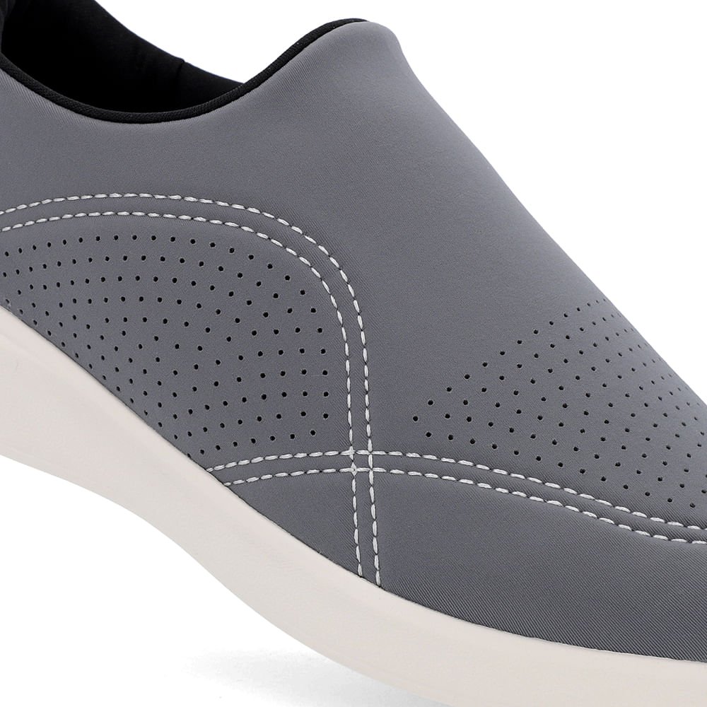 Tênis Casual Cinza Escuro Elastano Cinza 4