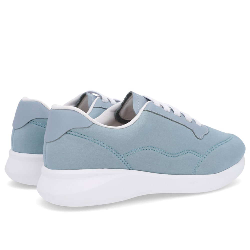 Tênis Casual Azul Elastano Cadarço Elástico Azul 3