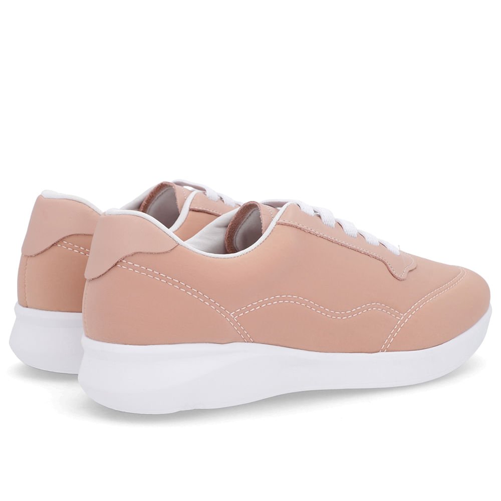 Tênis Casual Rosa Elastano Cadarço Elástico Rosa 3