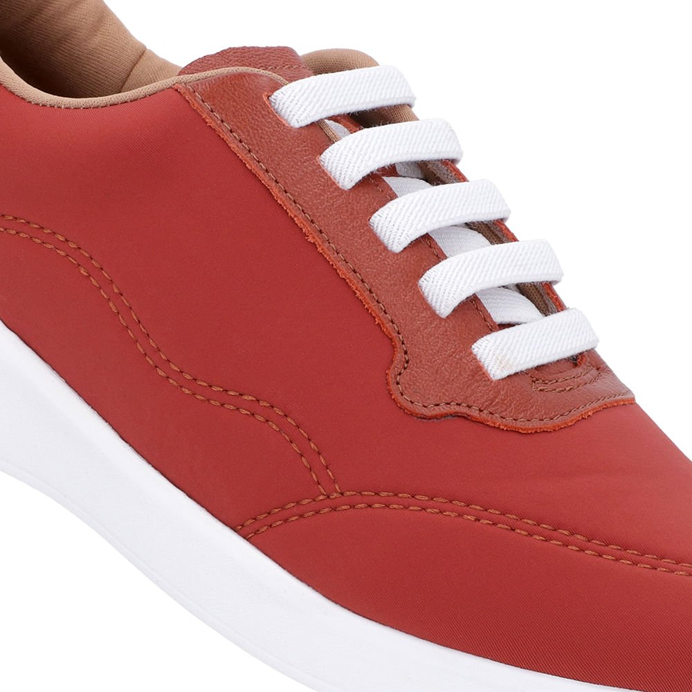Tênis Casual Marrom Elastano Cadarço Elástico Marrom 4