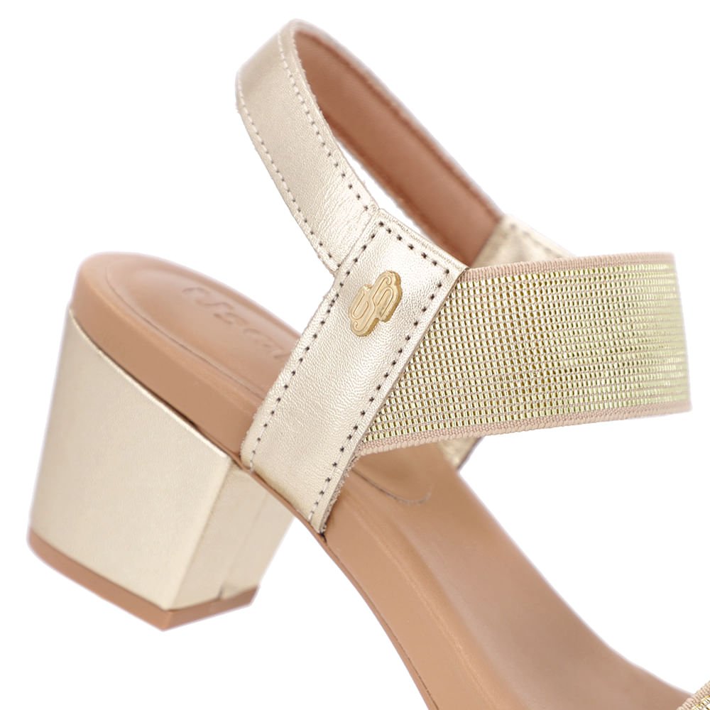 Sandália Ouro Elástico Dourado 4