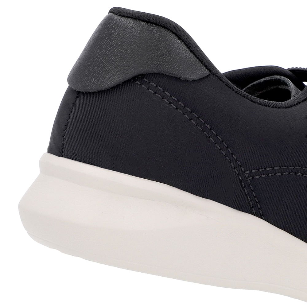 Tênis Casual Preto Elastano Cadarço Elástico Preto 4