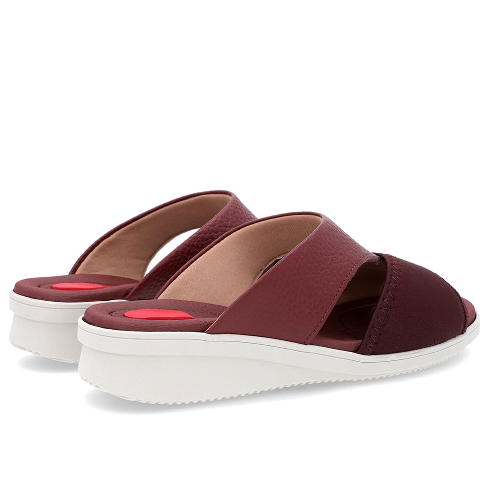 Slide Vermelho Plataforma Elastano Bordô 3