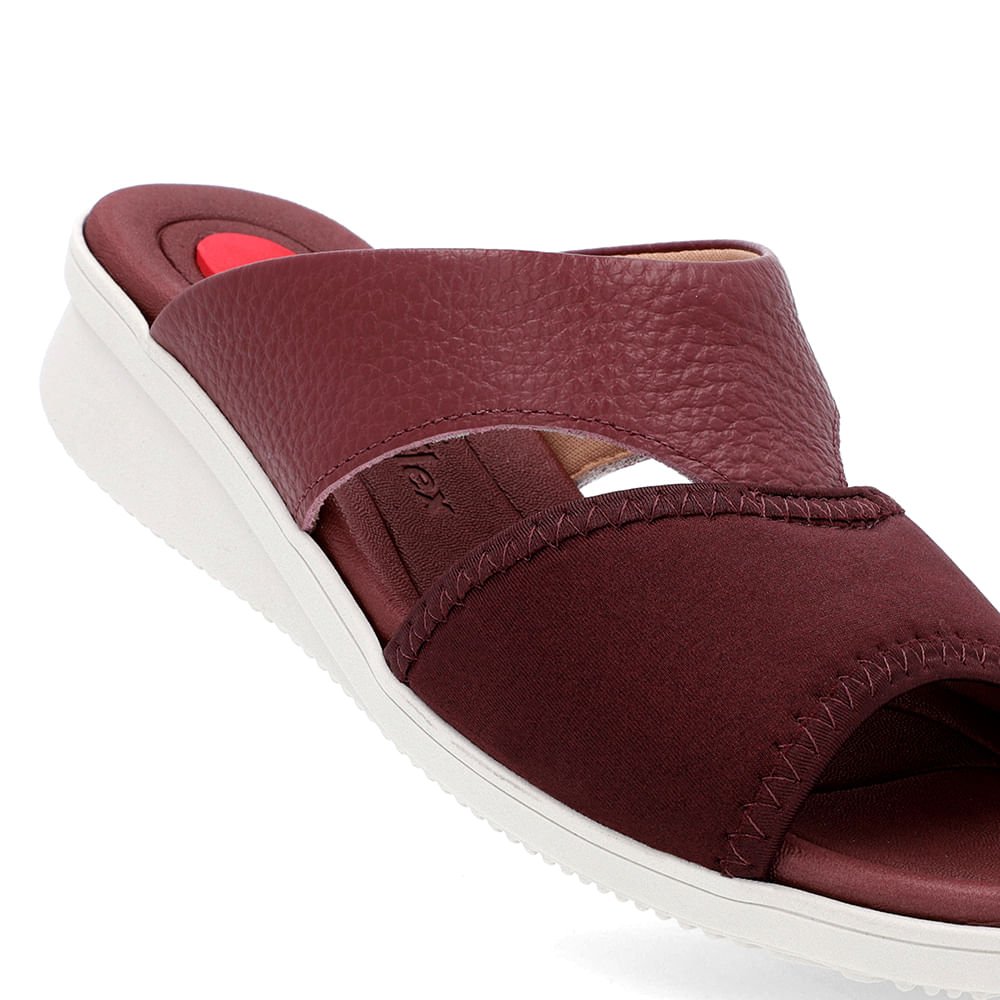 Slide Vermelho Plataforma Elastano Bordô 4