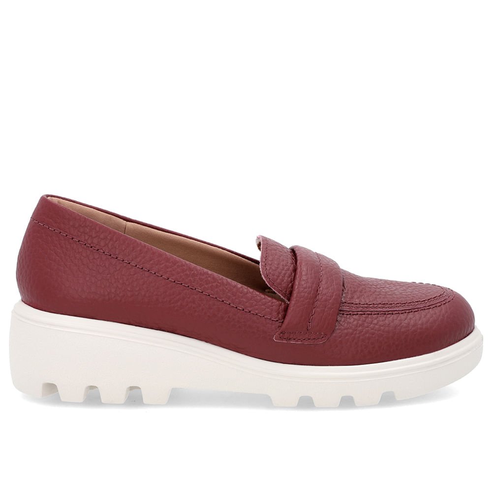 Loafer Vermelho Sola Tratorada Couro