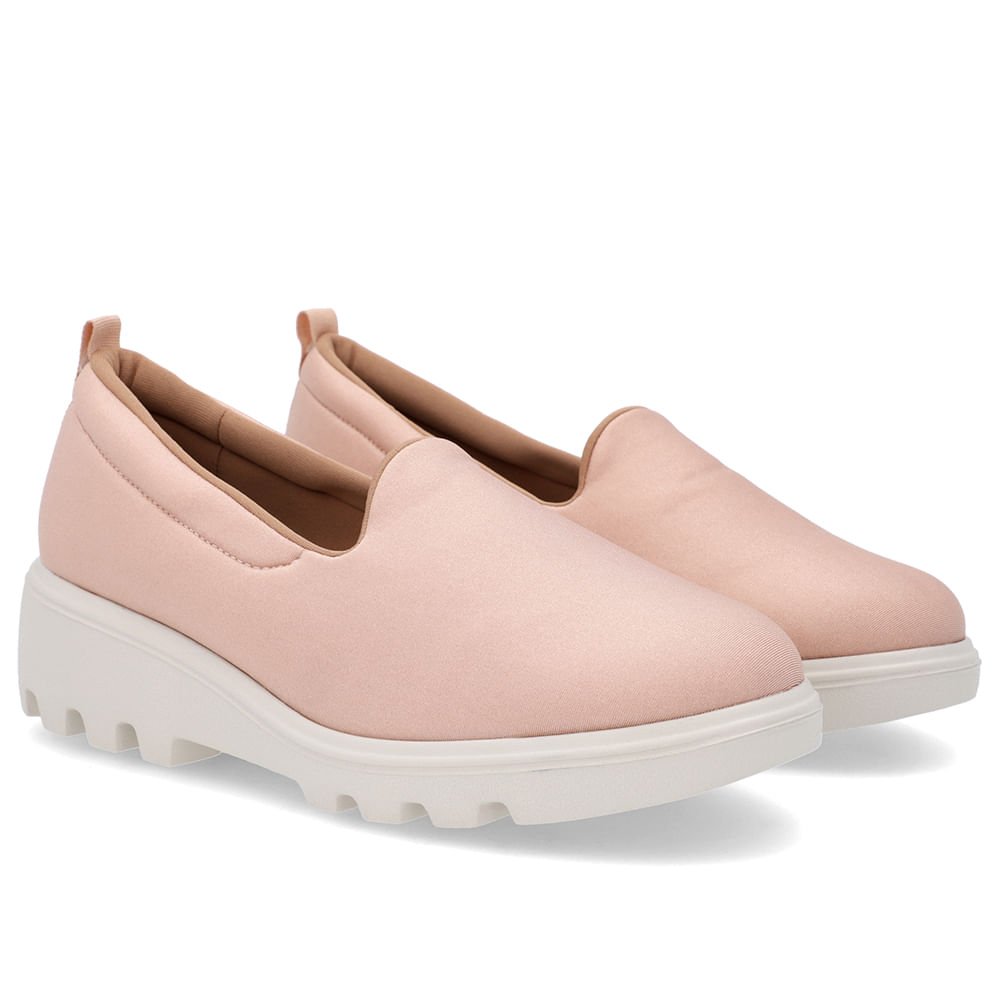Loafer Rosa Sola Tratorada Elastano Rosa 2