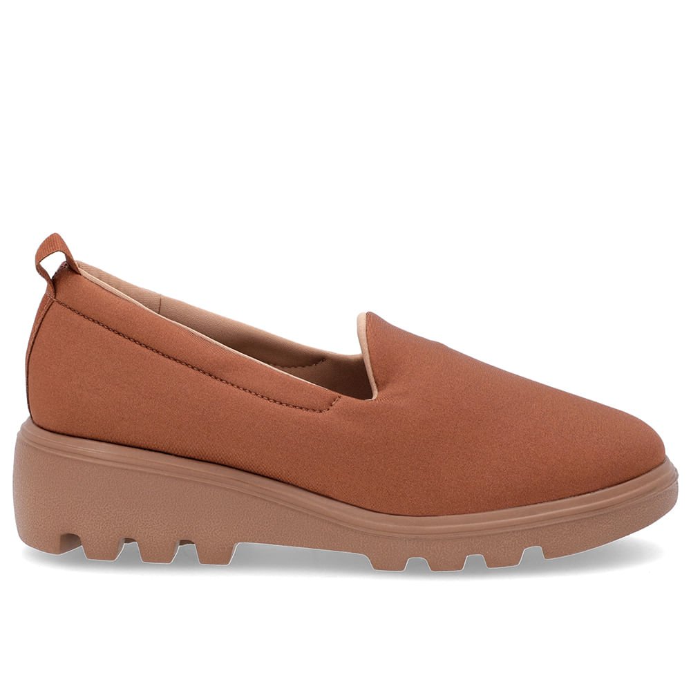 Loafer Marrom Sola Tratorada Elastano