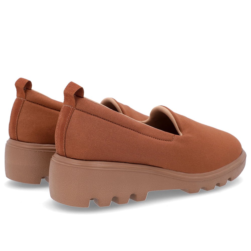 Loafer Marrom Sola Tratorada Elastano Marrom 3