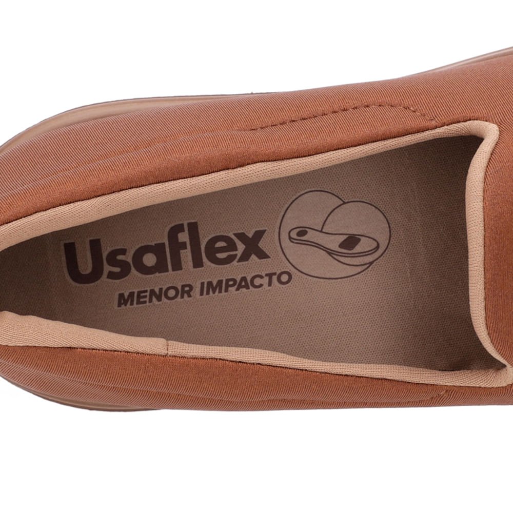 Loafer Marrom Sola Tratorada Elastano Marrom 4