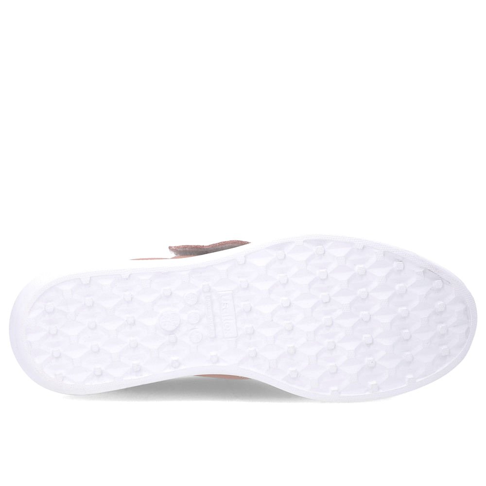 Tênis Casual Rosa Couro Detalhe Elastano Bege 5