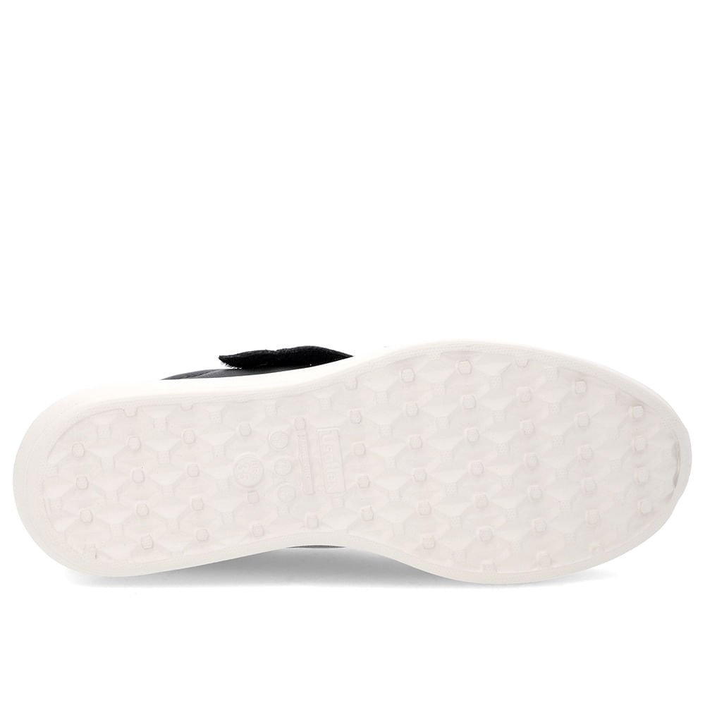 Tênis Casual Preto Couro Detalhe Elastano Preto 5