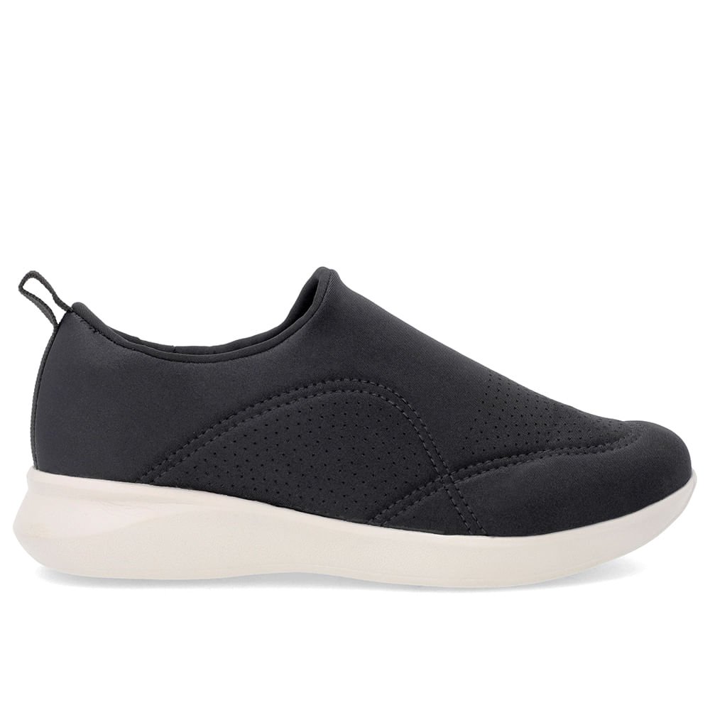 Tênis Casual Preto Claro Elastano Preto 1