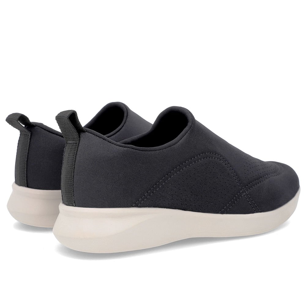 Tênis Casual Preto Claro Elastano Preto 3