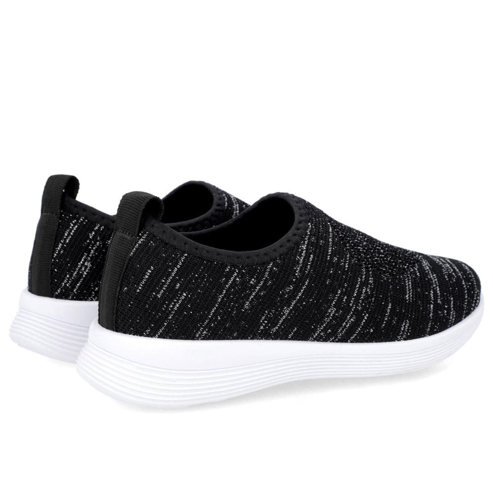 Tênis Preto Mesclado Tricot Preto 3